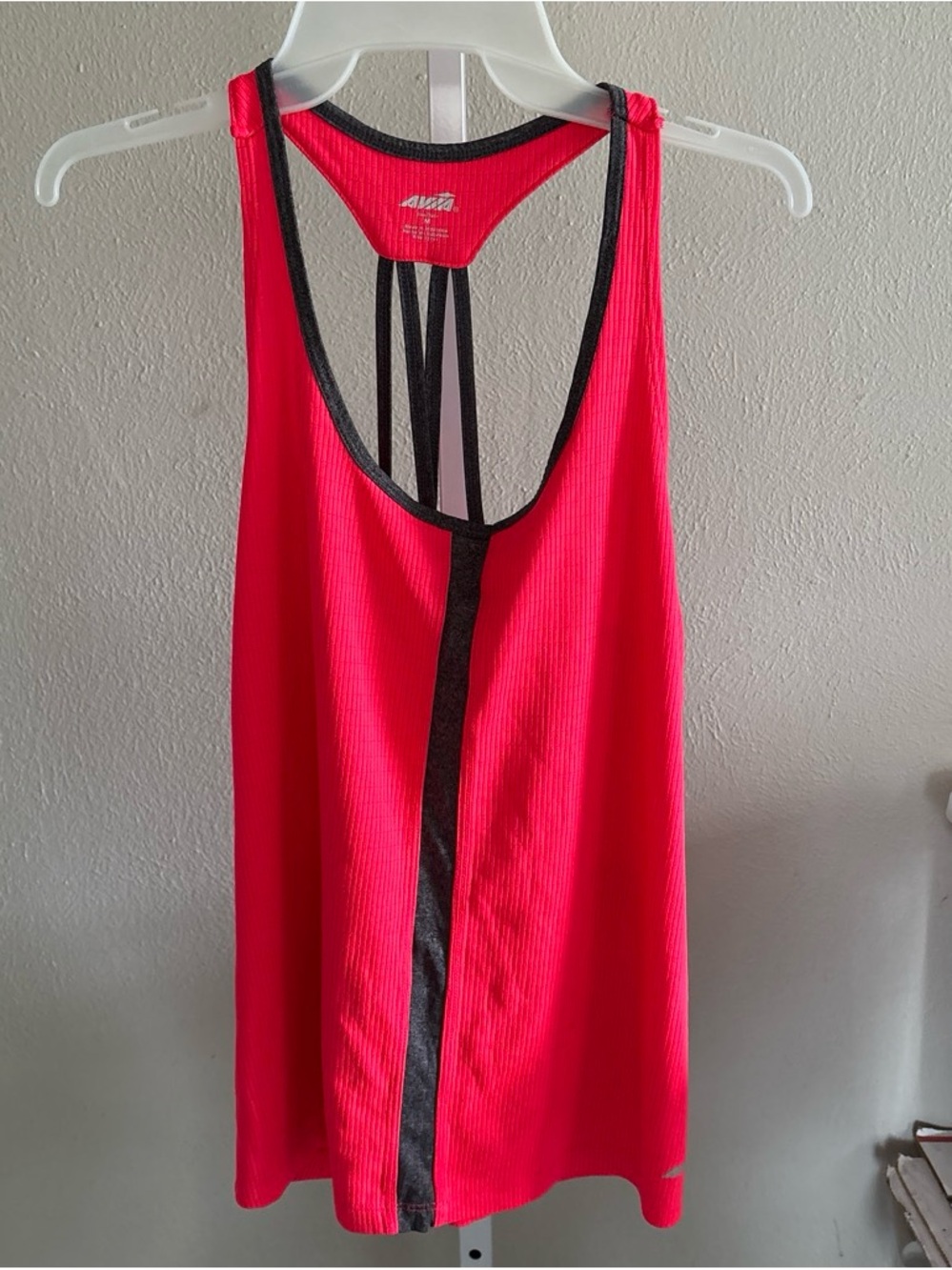 Women's Pink Racerback Tank Top with Black Trim Size Medium